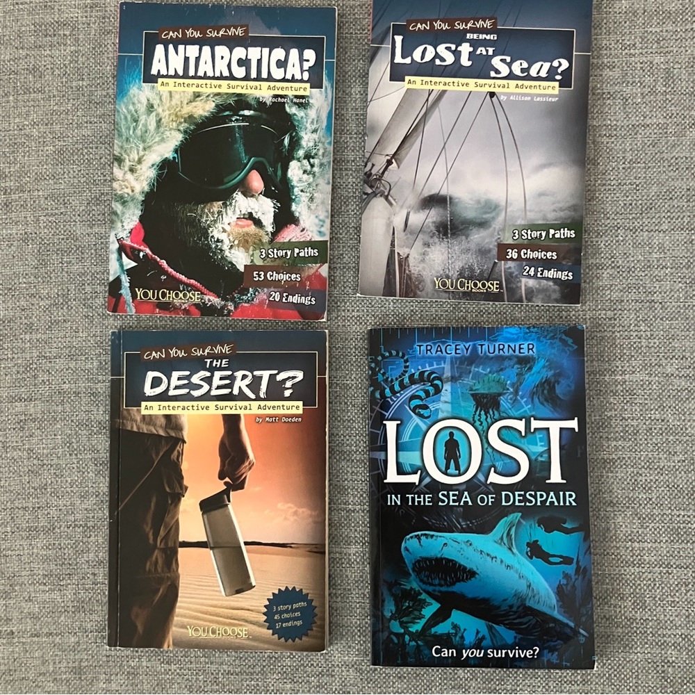 Bundle of 4 kids interactive adventure books